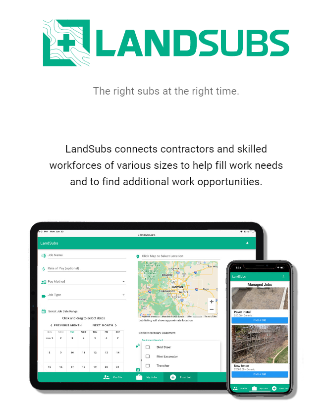 LandSubs (Web App UI) - Desktop view showing full website layout and design